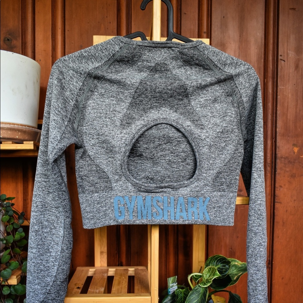 Gymshark Light Grey Medium Flex Sports Long Sleeve Crop Top